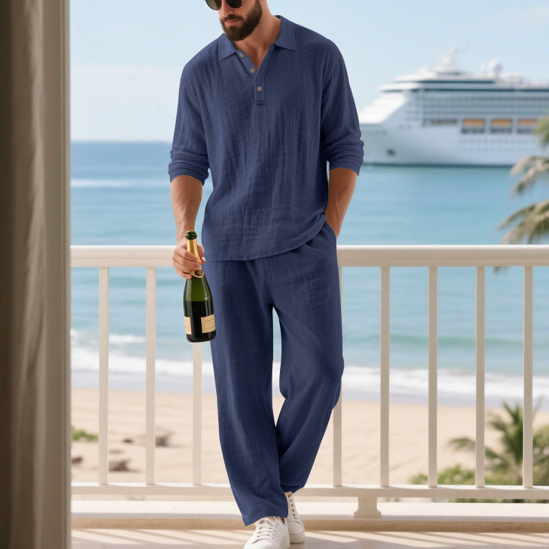 Men's Relaxed Cotton Muslin Resort Set