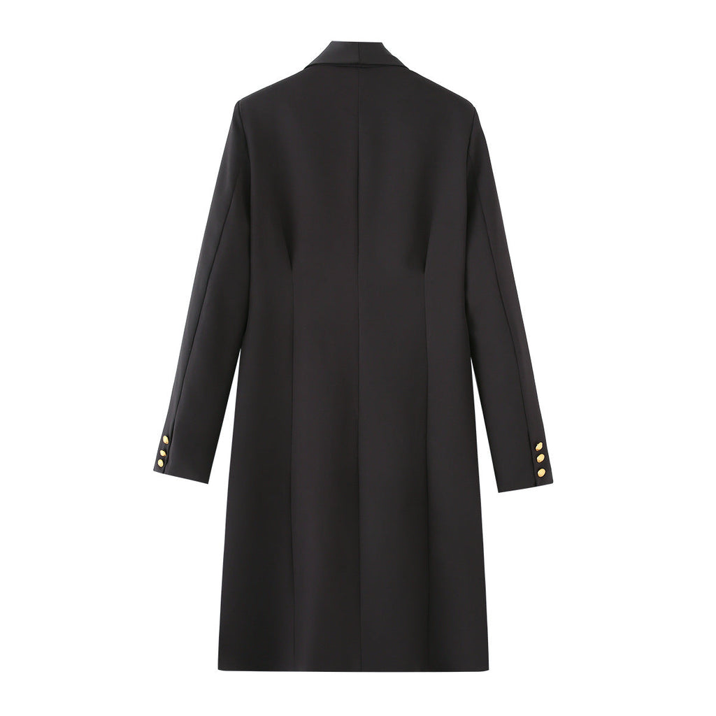 Elegant Women's Blazer Jacket with Decorative Buttons