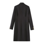 Elegant Women's Blazer Jacket with Decorative Buttons