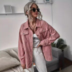 Women's Corduroy Jacket with Modern Cut and Practical Pockets