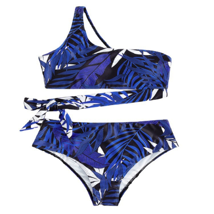 Women's Asymmetrical Bikini Set with Fashionable Tie