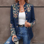 Elegant Blazer Jacket with Floral Embroidery
