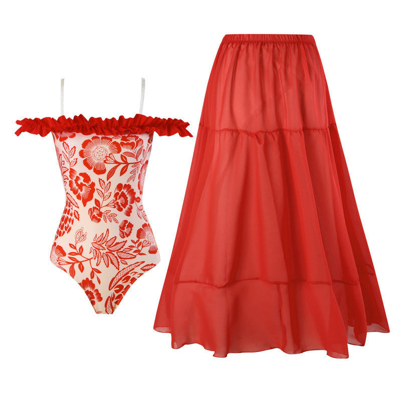 Women's Sheer Chiffon Maxi Skirt with Elastic Waistband