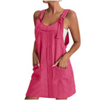 Women's Casual Jumpsuit with Pockets and Adjustable Straps
