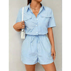 Women's Tailored Romper with Practical Pockets