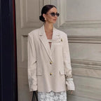 Women's Elegant Oversized Blazer with Unique Detail