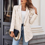 Women's Elegant Blazer with Floral Embroidery