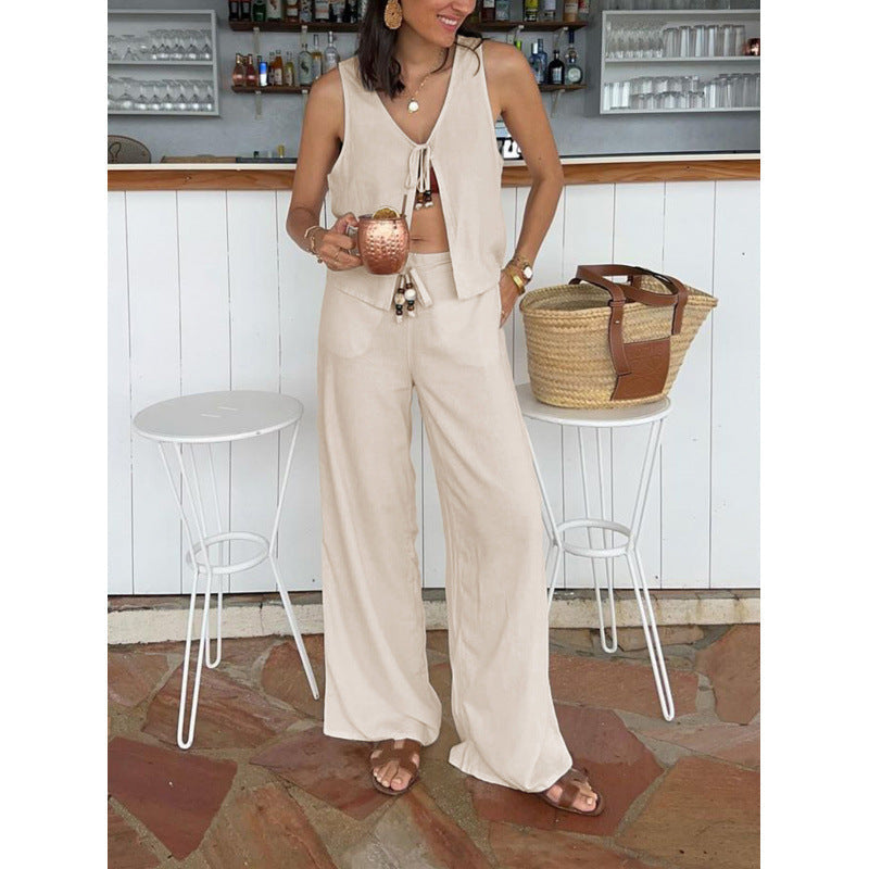 Women's Airy Summer Set with Adjustable Drawstring