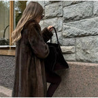 Women's Luxurious Wide-Cut Faux Fur Coat