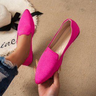 Women's Ballet Flats with Elegant Tweed Finish