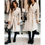 Elegant Asymmetrical Trench Coat with Belt