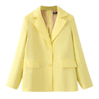 Women's Elegant Textured Blazer Jacket with Pockets