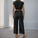 Elegant Wide-Leg Jumpsuit with Adjustable Belt