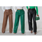 Women's Elegant Faux Leather Pants