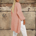 Women's Chunky Knit Cardigan with Wide Cut and Practical Pockets