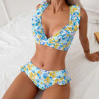 Women's Ruffled Floral Swim Set