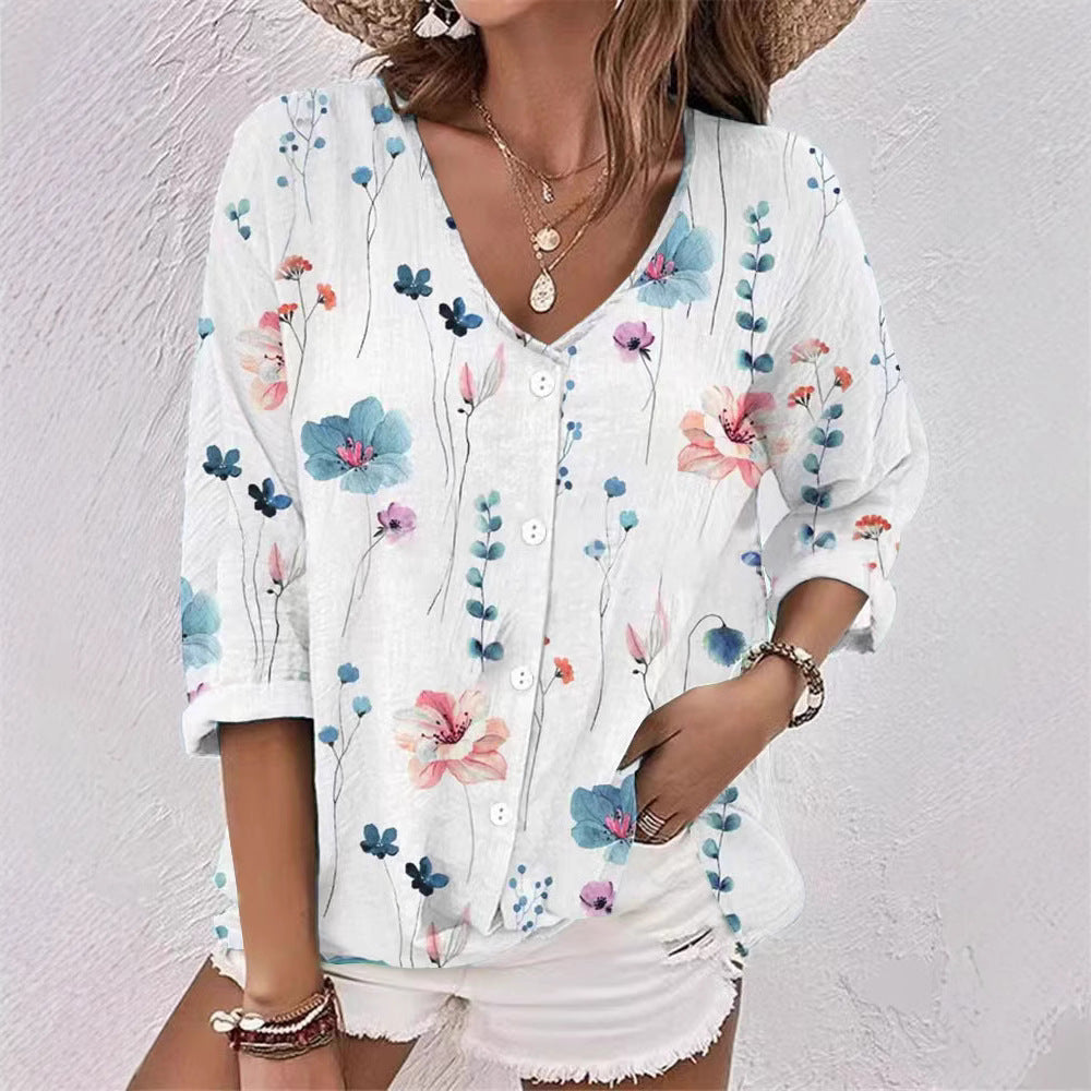 Women's Floral Print Blouse with Casual Fit