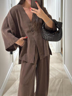 Women's Casual Linen Pantsuit