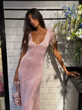 Elegant Figure-Hugging Maxi Dress with V-Neck