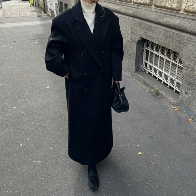 Women's Elegant Double-Breasted Trench Coat with Belt
