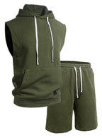 Men's Sleeveless Hoodie Lounge Set