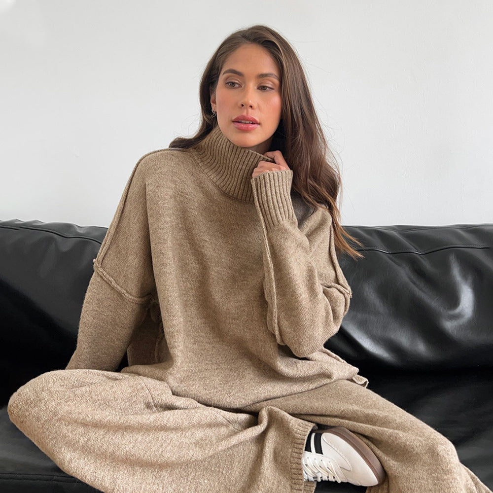 Women's Cozy High-Neck Knit Set