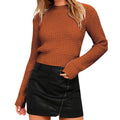 Women's Chunky Knit Sweater with Wide Cut and Texture