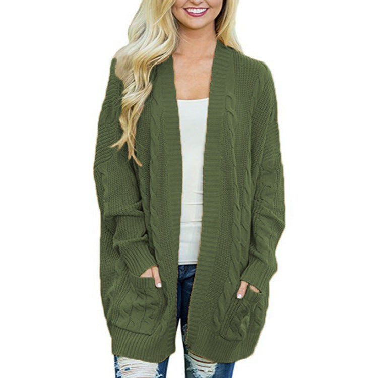 Women's Chunky Knit Cardigan with Deep Pockets
