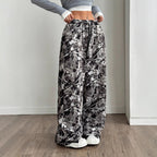 Women's Comfortable Floral Casual Pants with Elastic Waist