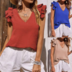 Women's Ruffled V-Neck Blouse