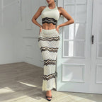 Elegant Cropped Top and Maxi Skirt Set