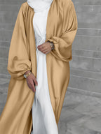 Elegant Satin Jacket with Wide Sleeves