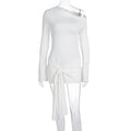Women's Asymmetrical Wrap Top with Decorative Knot