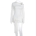 Women's Asymmetrical Wrap Top with Decorative Knot