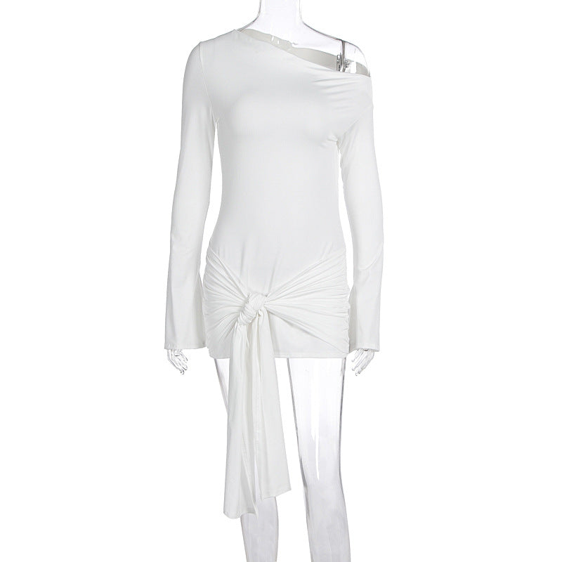 Women's Asymmetrical Wrap Top with Decorative Knot