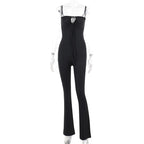 Women's Form-Fitting Jumpsuit with Sophisticated Lacing