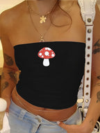 Women's Bandeau Top with Rock Star Print