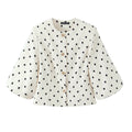 Elegant Women's Blouse with Puff Sleeves and Button Details