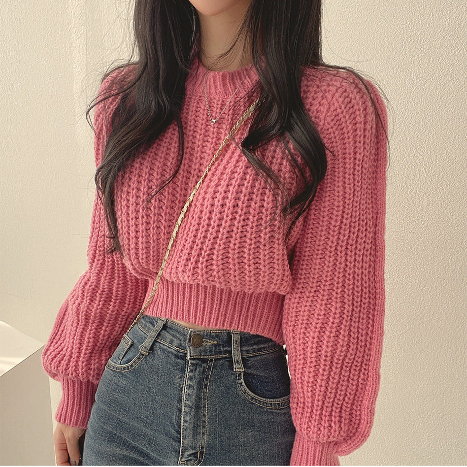 Women's Chunky Knit Sweater with Wide Fit and Dropped Shoulders