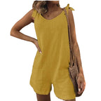 Women's Jumpsuit with Pockets and Adjustable Shoulder Straps