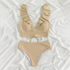 Women's Ruffled High-Leg Swimsuit