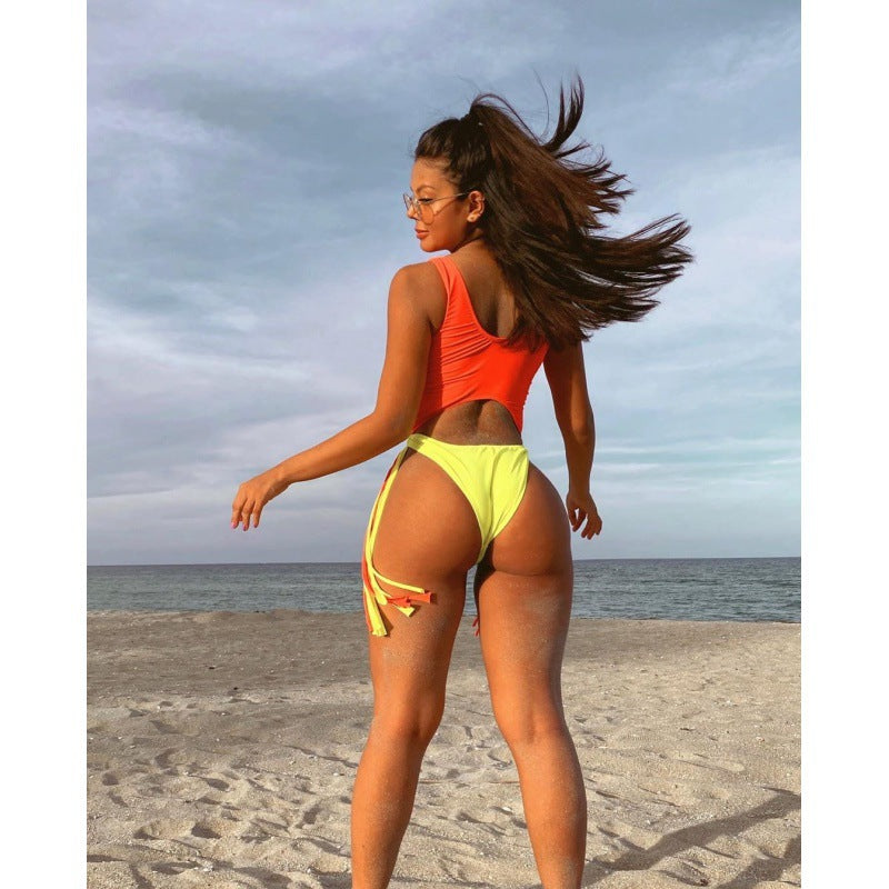 Women's Swimsuit with Cut-Outs and Fringe