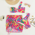 Women's Floral Swimsuit with Adjustable Wrap Skirt