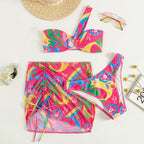 Women's Floral Swimsuit with Adjustable Wrap Skirt