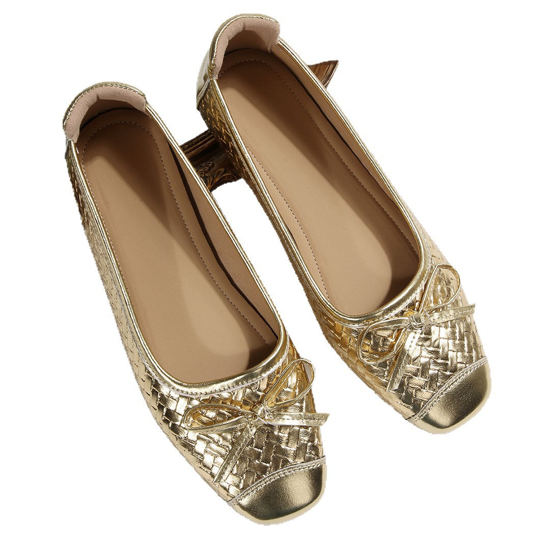 Women's Braided Ballet Flats with Comfortable Footbed