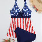 Women's Swimsuit with Fashionable Star and Stripe Pattern