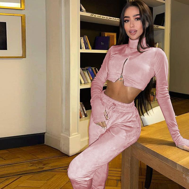 Women's Casual Sport Set with High Collar