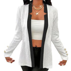 Elegant Blazer Jacket with Textured Design and Quality Button Details