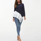 Women's Asymmetrical Sweatshirt with Ruffled Hem