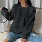 Women's Casual Oversized Sweater with Textured Design